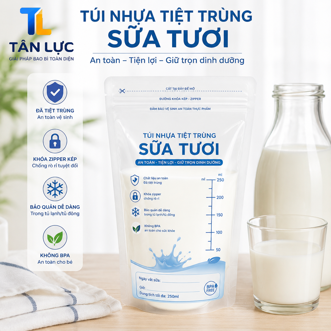 Túi sữa tươi tiệt trùng